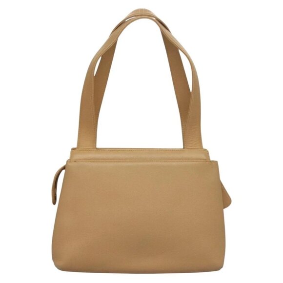 CHANEL Matelasse Shoulder Bag Grained Calf Skin Beige Gold CC Auth BA4516 - Picture 2 of 16